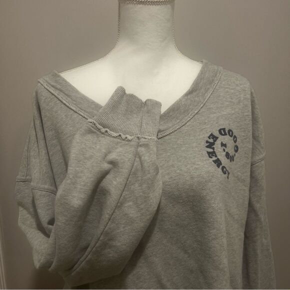 Aerie oversized off the shoulder v neck women's sweatshirt size medium - Picture 8 of 14